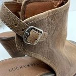 Lucky Brand Lisza Open Toed Brown Leather Booties sling back leather size 8 Photo 12