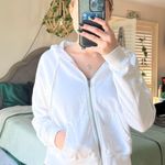 Tilly's Tilly’s White Cropped Zip Up Hoodie Photo 0