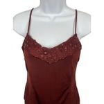 The Limited  XS Brown Lace Trim Tank Top Spaghetti Strap Stretch Sequins Y2K 90s Photo 1