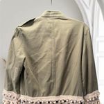 ZARA Woman Outwear Green Fringe Utility Jacket Size Oversized XS PTP 19” Photo 3