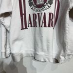 Free People  Retro Brand Antique White Harvard Crew Sweatshirt Sz S Photo 4