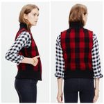 Madewell  Red Black Buffalo Plaid Fleece Lined Vest Size S Photo 1