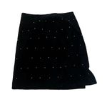 Karen Okada for David Howard Black Velvet Mini Skirt w Rhinestone Accents Size 6 Photo 1