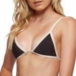 New Tavik Jett Colorblock Triangle Bikini Top Black and Cream Women's Size L Size L Photo 1