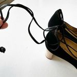 Talbots  Hillary‎ Black Suede Ankle Lace Up PeepToe Pumps Women's Size 6.5 NWOB Photo 6