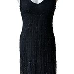 Ralph Lauren Vintage 90’s Black Sequin V-Neck Fitted Sheath Cocktail Dre… Photo 1