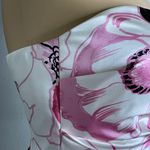 Kay Unger New York Silk Bustier Pink Off-White Black Floral Strapless Top Size 4 Photo 3
