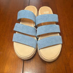 Eileen Fisher  NEW Mayla Denim Three-Band Wedge Espadrilles Sandals Size‎ 9 Photo 2