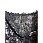 Free People Grey Metallic Shimmery Sequin Mini Dress Sheer Oversized Photo 5