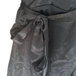 Lulus Wrapped Up In Love Black Satin Faux-Wrap Midi Dress Photo 8