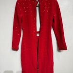 Tadashi  Red Studded Front Zip Vintage Mini Bodycon Dress Sz M Photo 5