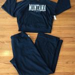 Old Navy  Blue Wide Leg So Comfy Lounge Pants& Sweater set, Medium TALL Photo 0