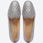 Naturalizer  Emiline Loafers Silver‎ NAEMILINE 4 metallic studded SIZE 10 leather Photo 1