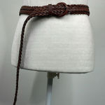 Source Unknown Leather Belt Chestnut brown, plaited leather, 1" wide Photo 0