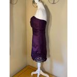 Nox Anabel Purple Pleated Rhinestone Sequin Beaded Strapless Party Mini Dress XS Purple Photo 1