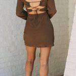 These Three Boutique Brown Cowl Neck Dress Photo 0