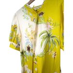 Boutique  1X Maggie Floral Maxi Dress Tropical Tired Puff Sleeve Yellow Womens Photo 8