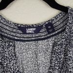 Lands' End  Womens Sleeveless Jumpsuit Size 10‎ Blue White Floral Romper Wide Leg Photo 9