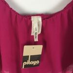 Pitaya ‎ Womens Size S Pink Chiffon Bandeau Crop Top Photo 5