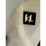 Karl Lagerfeld Shirt Women Medium White Satin Silky Tie Back Blouse NWT Preppy Photo 9