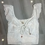 Urban Romantics  Ivory Eyelet Flutter Sleeve Blouse Photo 0