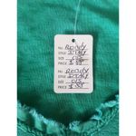 Edge Womens Blouse Sz 4 Green Frayed V Neckline Sleeve Made in Italy Bohemian Photo 8