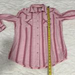 Wrangler  Size M pink and White Striped Casual Button-Up Shirt western farmhouse Photo 7