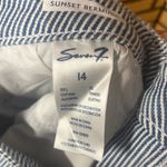 Seven7  Blue And White Sunset Bermuda Denim Shorts Size 14 Photo 5