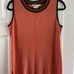 Misook  Women's Small Orange Knit Sleeveless Top Shell Corp Career Clean Girl Photo 0