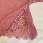 LC Lauren Conrad Pink Lace Panel Sweater Top Women’s Size Medium Shark-bite Hem Photo 9