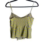 ZARA Size Medium Grey Yellow Polka Dot Smocked Peplum Tank Top Cami Coquette Photo 5