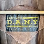 Vintage Coat Women Large Brown Leather Utility Chore Hood Patch Pocket western Photo 2