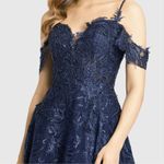 Mac Duggal  20287 Embellished Cold Shoulder Sweetheart A Line Gown Blue Photo 2