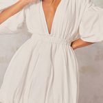 Pretty Little Thing White Puff Sleeve Dress Photo 0