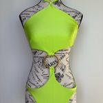 Cult Gaia Serena lime green ring-embellished one-piece swimsuit monokini size M Photo 1