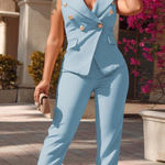Chic Light Blue Women's Pantsuit Size XL Photo 0