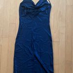 Petal and Pup Persia satin midi dress in navy Photo 3