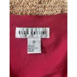 Oleg Cassini 100% Silk Red Blouse Button Front Long Sleeve Top Size M Photo 1