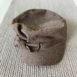 Vintage Y2K Brown White Houndstooth Wool Blend Newsboy Hat Cap Photo 7