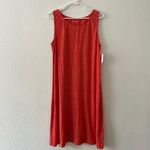 NEW Eileen‎ Fisher Firefly Stripe Linen Jersey Shift Dress Orange Medium Photo 1