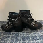 Converse  Dark Combat Boots with Silver Buckles Photo 1