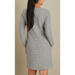Duluth Trading Co Striped Boatneck Long Sleeve Casual Shift Knit Dress Womens XL Gray Photo 1