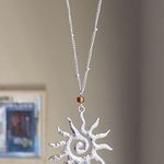 Handmade stainless steel sun boho retro vintage style necklace☀️ Photo 3