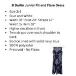 B Darlin Junior Fit and Flare Dress - Size 3/4 Photo 3