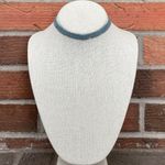 Light Wash Denim Choker Necklace with Stars Blue Photo 1