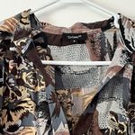 Tolani  100% silk button up shirt size small oversized artsy abstract neutral Photo 4