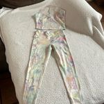 Victoria's Secret VS incredible rainbow leaves opal tie dye leggings + top size M Photo 0