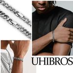 316L Stainless Steel Mens Chain Bracelets, 18K Gold Fashion Sturdy Metal Link. Photo 4