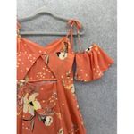 Urban Outfitters  Women's Dress Midi Off Shoulder Orange Floral Size Medium Photo 6