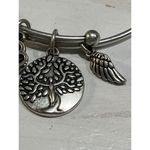 Charm Bracelet Paw Print Tree of Life Wing Silver Tone Bangle Bracelet Photo 6